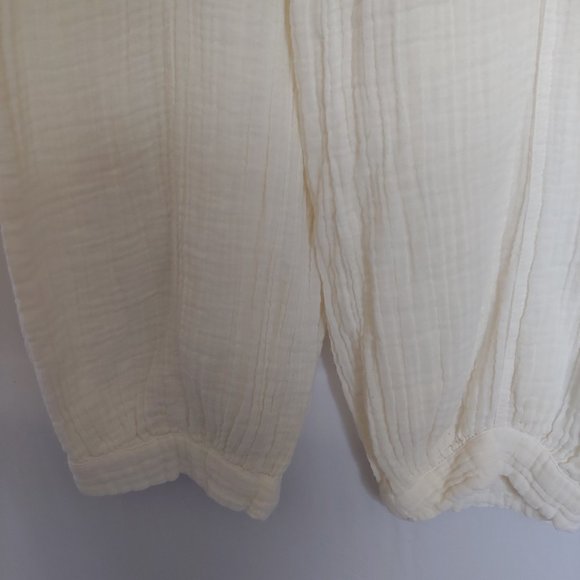 Free people Gauzy Beachy Resort Comfy jogger Loungewear Pants Pockets Cream SP - Picture 11 of 12